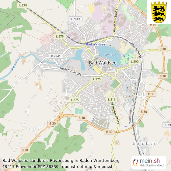 Bad Waldsee Kleinstadt Lageplan